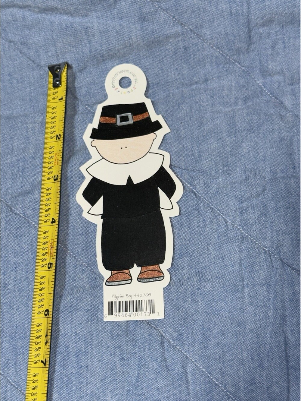 🎅🏻 Scrapbook Die Cut  Friends My Minds Eye Pilgrim Boy  442708 Year 1999 Rare